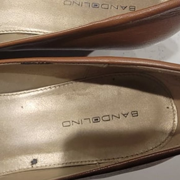 Bandolino Women's BD Jobey Brown Leather Wedge with Gold Buckle Strap Size 10M - Picture 10 of 14